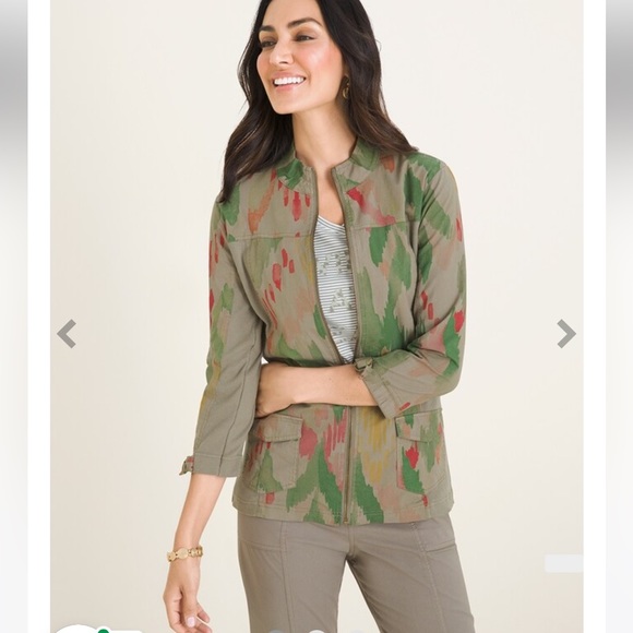 Chico’s Lightweight Abstract Blazer Jacket 3/4 Sleeve Size 2 US Large - Picture 8 of 9